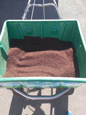 Granulated Compost in spreader